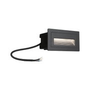 Black rectangular LED recessed light with cable, suitable for modern indoor lighting solutions