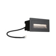 Black rectangular LED recessed light with cable, suitable for modern indoor lighting solutions