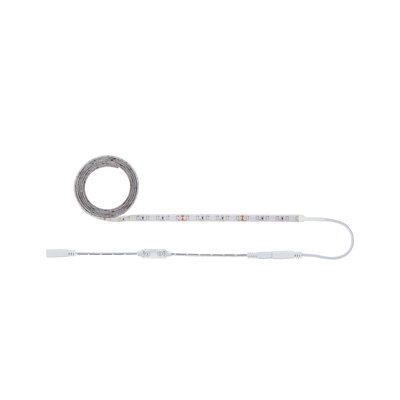 White LED strip light with control cable for flexible indoor lighting solutions and decoration