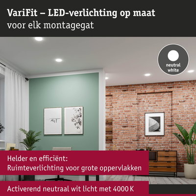 Moderne LED-plafondverlichting in neutraal wit voor grote ruimtes met variabele montagegaten