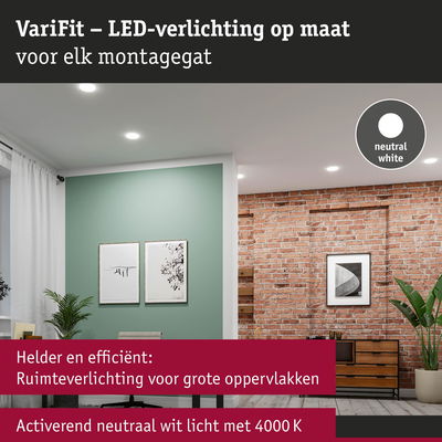 Moderne LED-plafondverlichting in neutraal wit voor grote ruimtes met variabele montagegaten