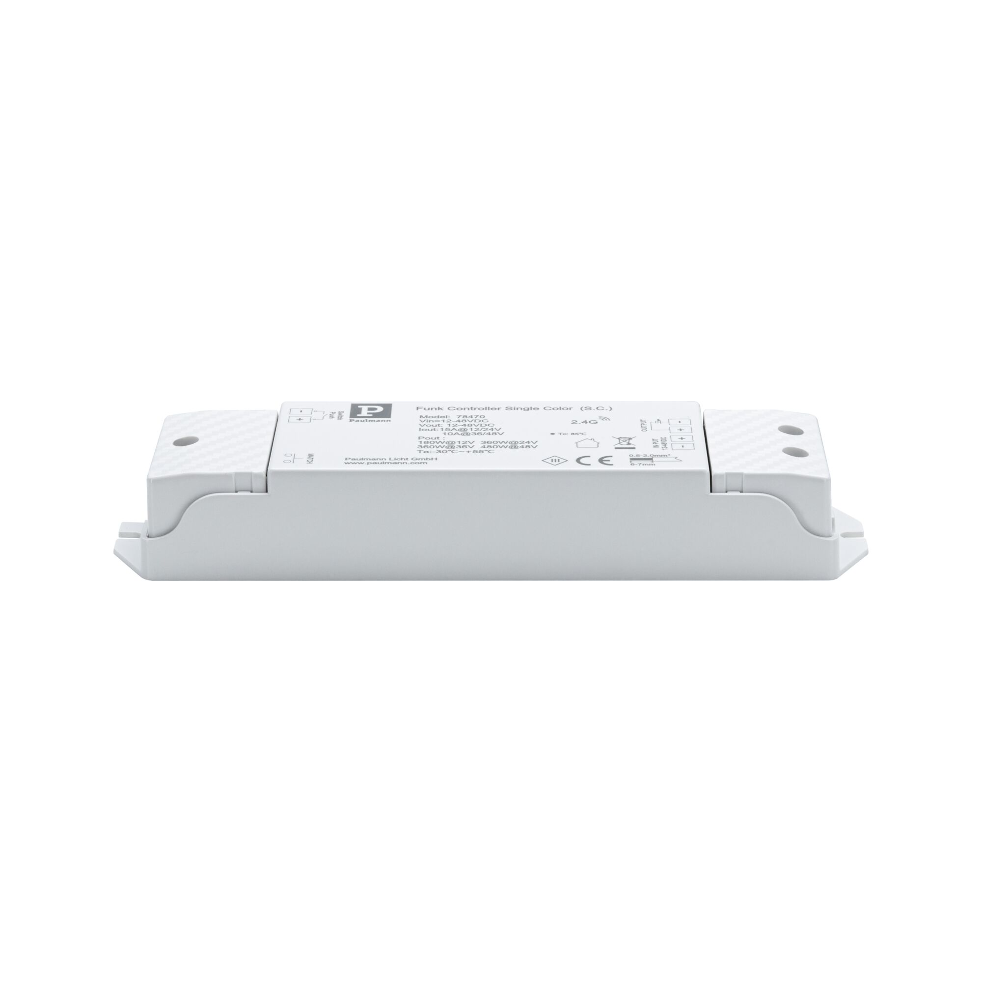 Contrôleur radio monochrome blanc en plastique pour éclairage LED avec technologie sans fil 2,4 GHz