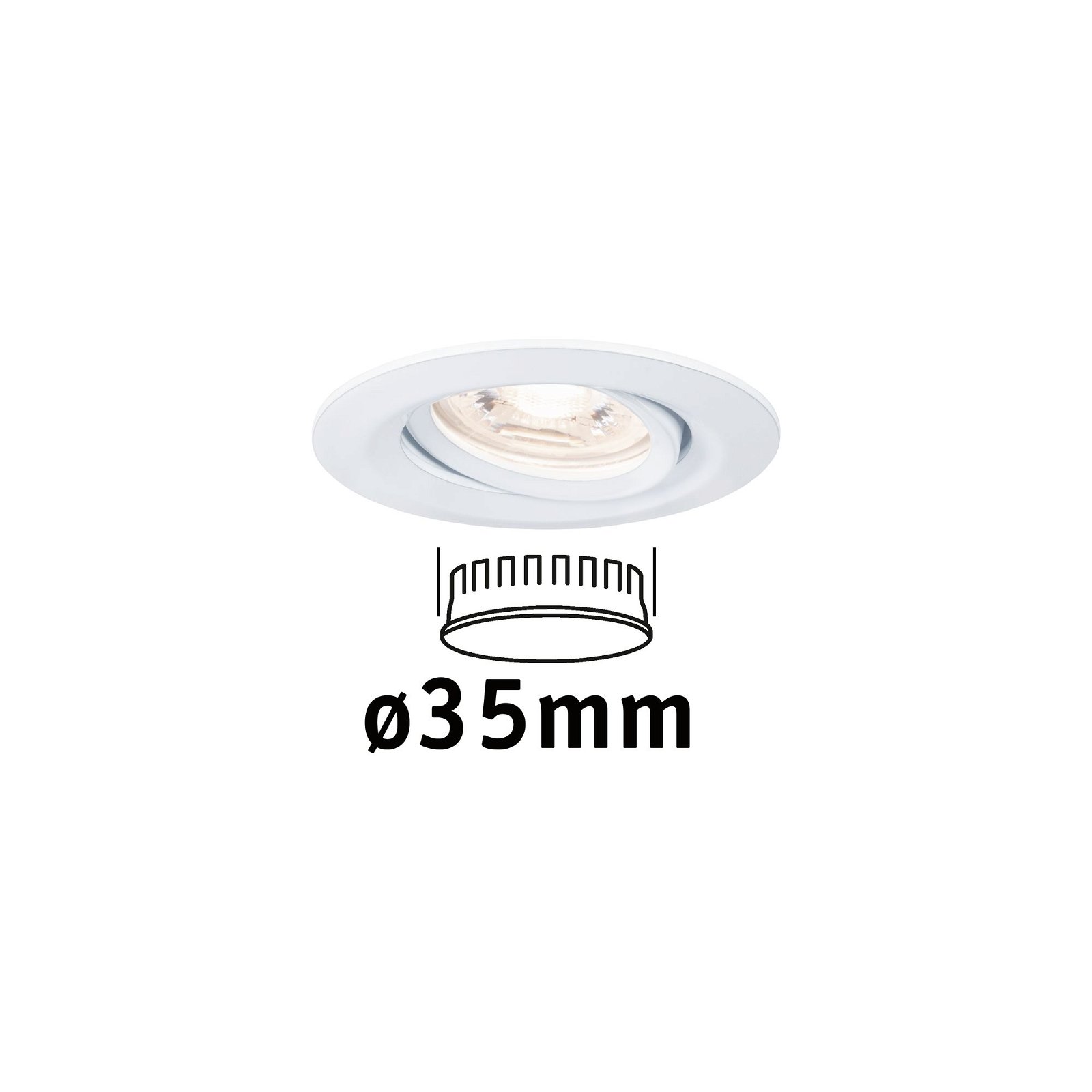 LED Recessed luminaire Nova Mini Coin Single luminaire Swivelling round 66mm 15° Coin 4W 310lm 230V 2700K Matt white