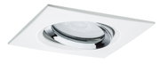 Spot encastré carré blanc avec réflecteur chromé réglable pour éclairage LED contemporain