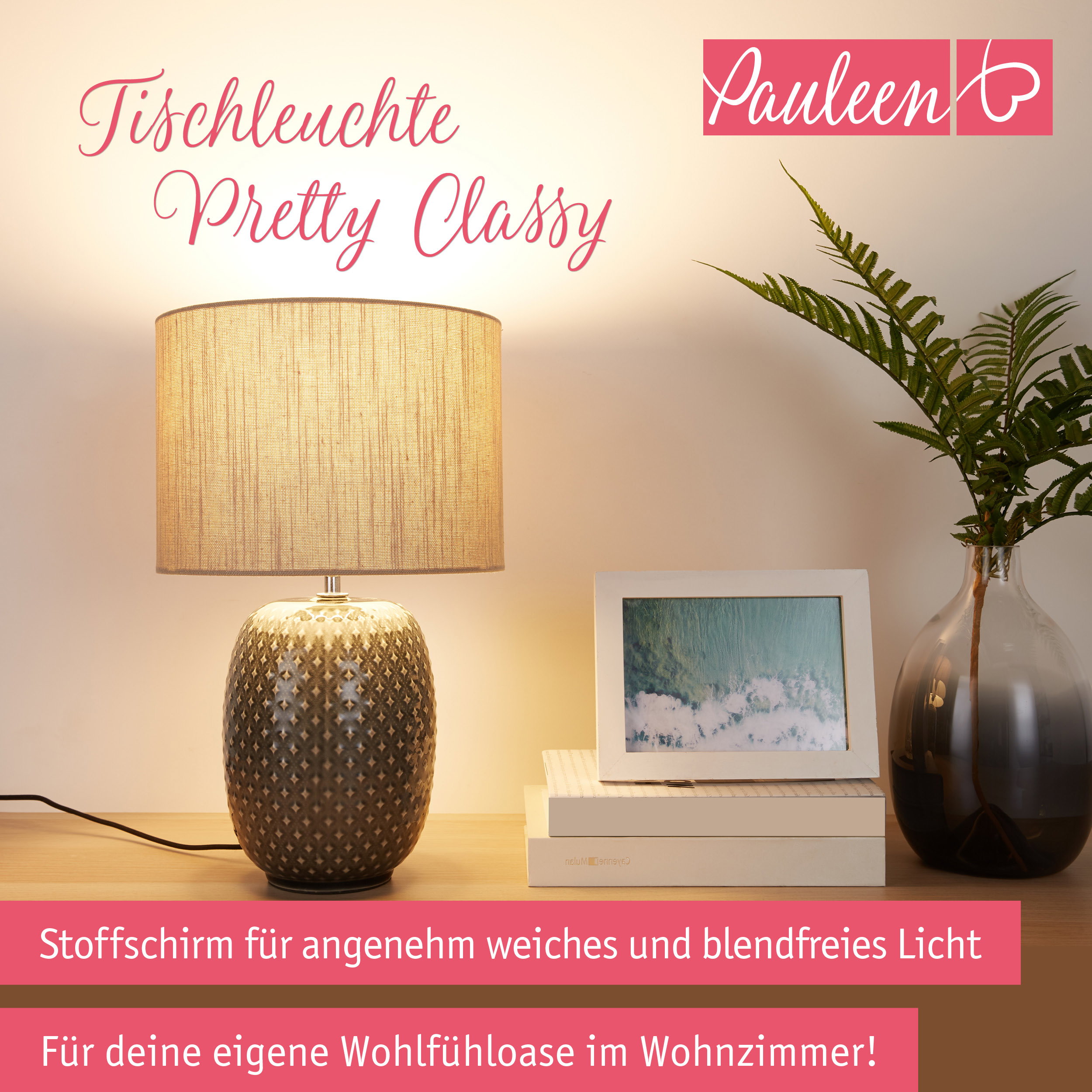 Paulmann Pauleen Tischleuchte Pretty Classy E27 max. 60W Grau/Beige