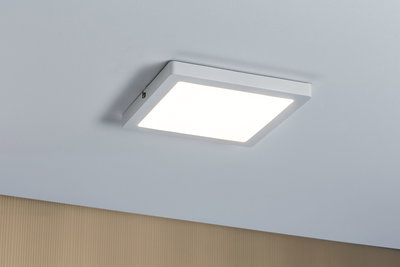 Quadratische weiße LED-Deckenleuchte aus Metall mit warmweißem Licht für Wohnräume