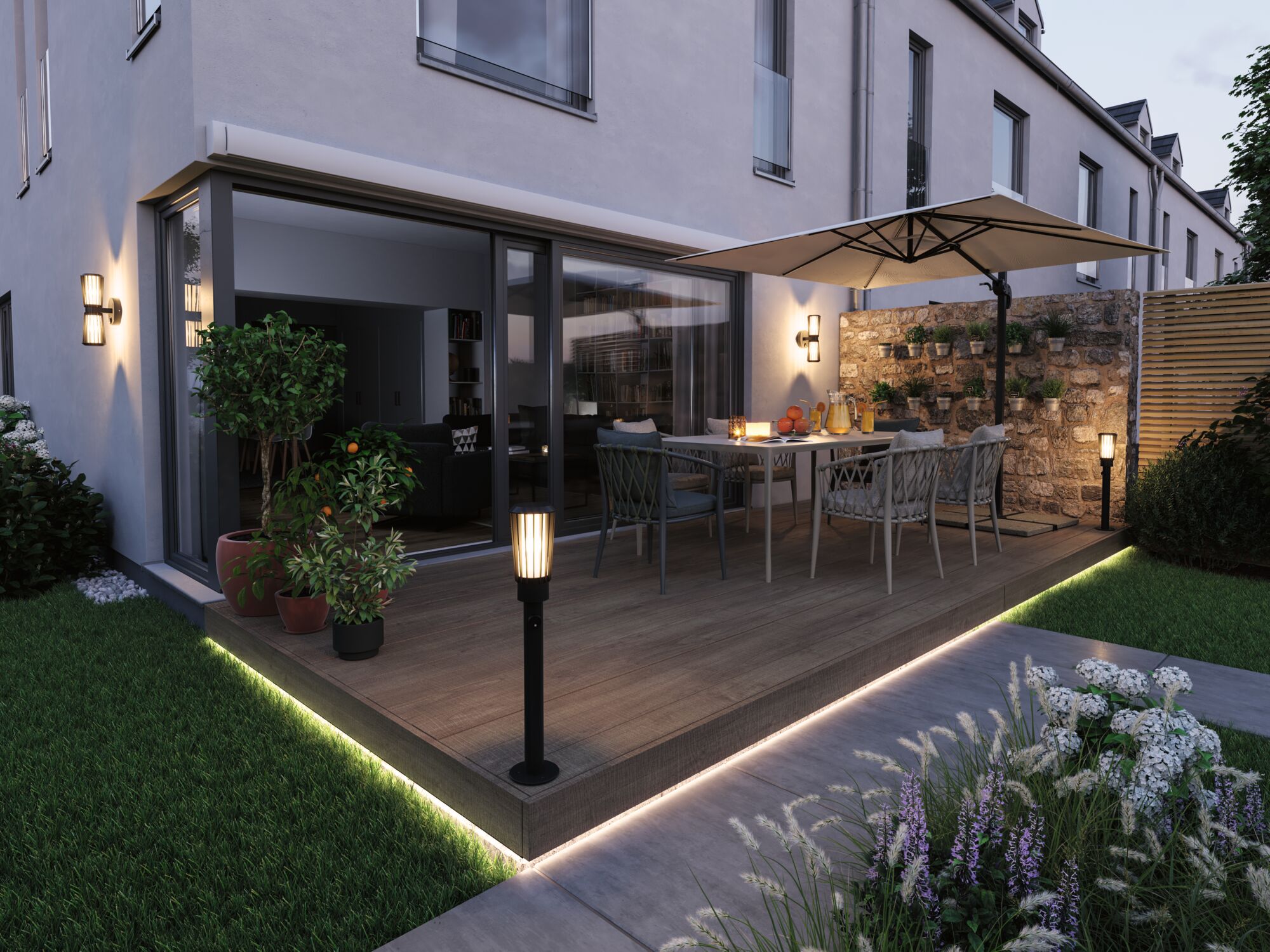 ModuShine Schirm Trivana IP44 zylindrisch Anthrazit