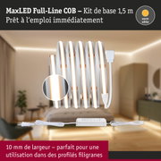 Bande LED MaxLED Full-Line COB 1,5 m lumière blanc chaud avec alimentation pour éclairage fin