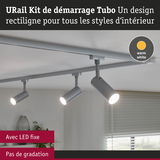 Kit de démarrage URail Tubo blanc avec LED fixe et lumière blanc chaud pour intérieur moderne