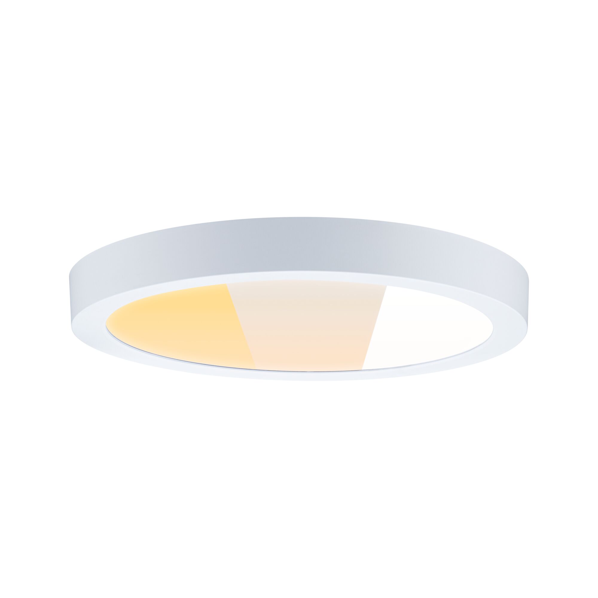 Round white LED ceiling light with adjustable color temperature for modern room lighting