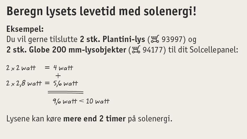 Beregning af LED-lysets levetid med solenergi baseret på watt og solcellepanel kapacitet