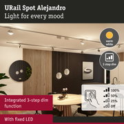 URail Spot Alejandro LED ceiling spotlight in warm white with integrated 3-step dim function for living spaces