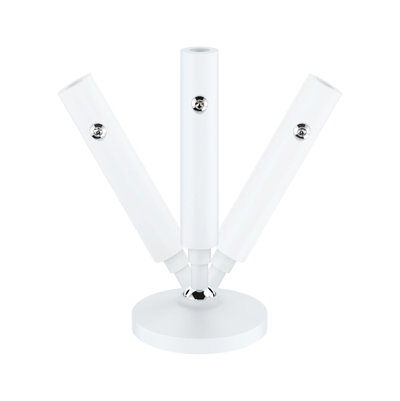 Spot LED de plafond en métal blanc pivotant avec trois bras lumineux pour un éclairage flexible