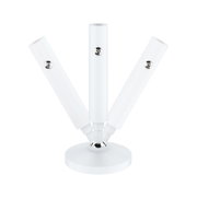 Spot LED de table blanc en métal avec trois bras orientables pour un éclairage flexible