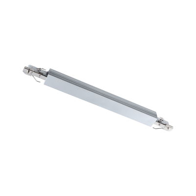 Zilverkleurige aluminium connector voor LED-rails met metalen aansluitingen voor flexibele verlichtingssystemen