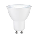 White LED reflector lamp with GU10 base made of plastic for energy-saving lighting