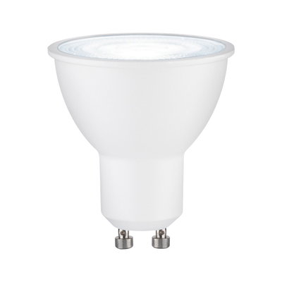 White LED reflector lamp with GU10 base made of plastic for energy-saving lighting