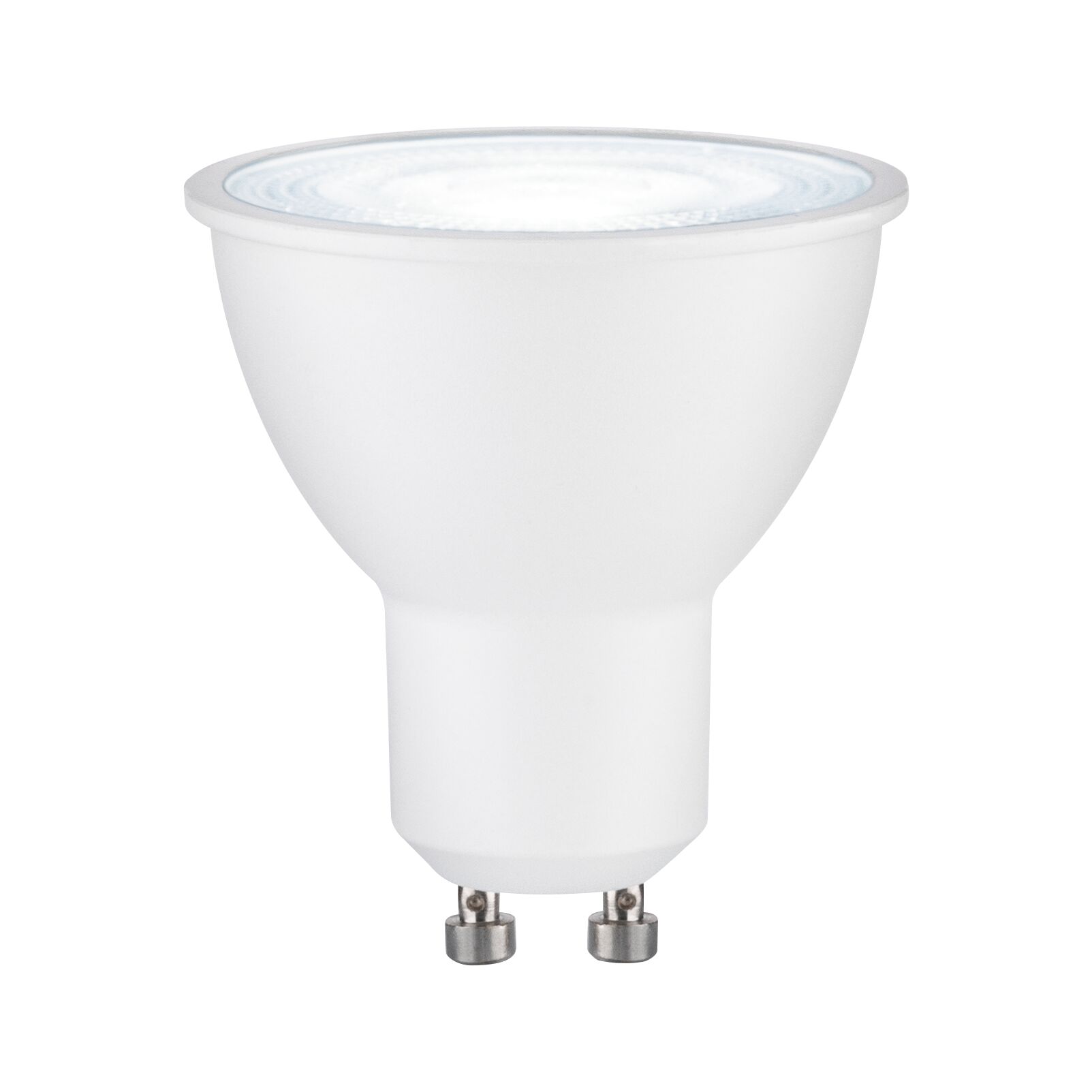 White LED reflector lamp with GU10 base made of plastic for energy-saving lighting