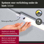 Sensorgestuurde onderbouwverlichting met instelbare witte LED en wit aluminium behuizing