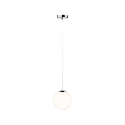 Moderne hanglamp met wit glas en chroom metaal voor stijlvolle verlichting