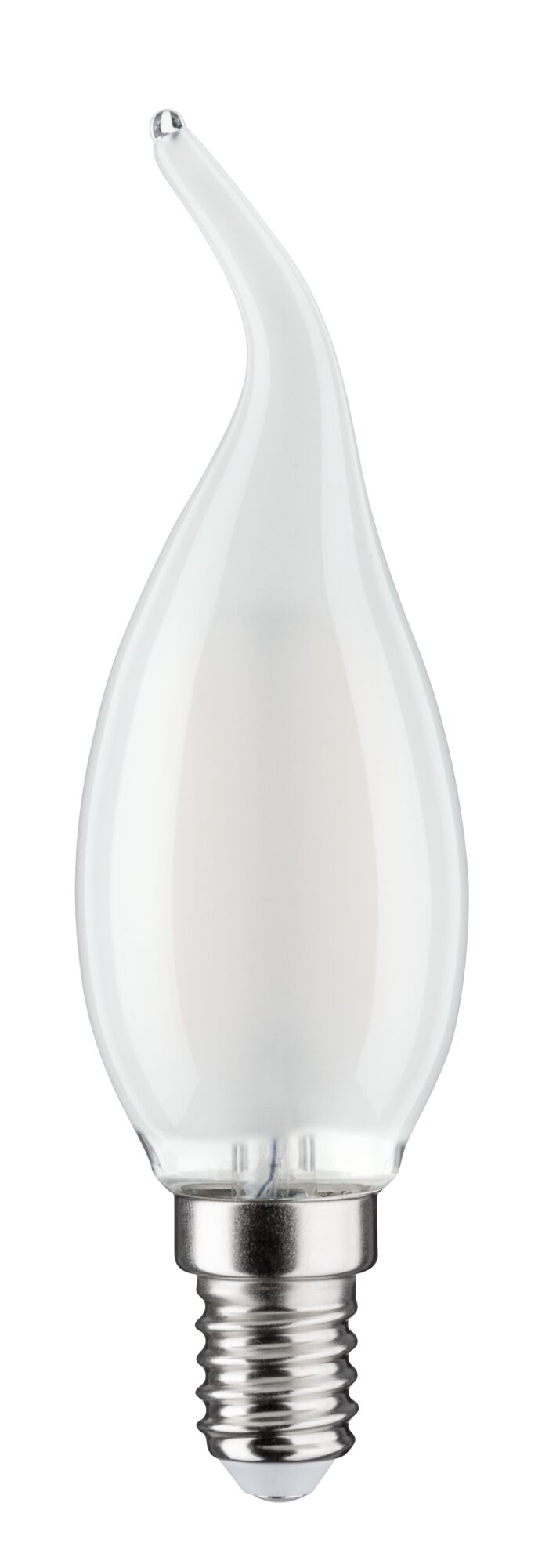 Witte LED-kaarslamp met gebogen glas en E14-fitting voor decoratieve verlichting