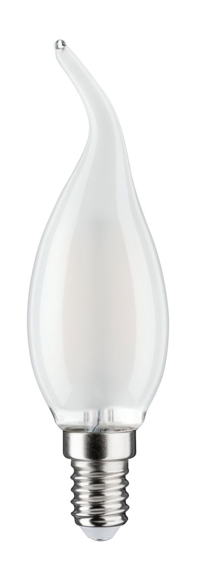 Ampoule LED blanche en forme de bougie avec verre incurvé et culot E14 pour éclairage décoratif