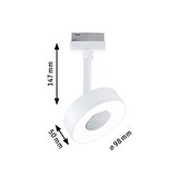 Weißer LED-Spot aus Metall mit 98 mm Durchmesser und 147 mm Höhe für moderne Beleuchtung