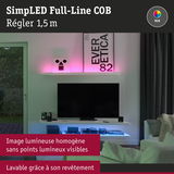 Bande LED RGB 1,5 m avec lumière homogène et revêtement lavable pour éclairage d'ambiance