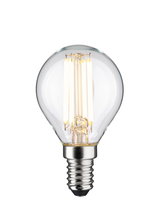 Clear LED light bulb with E14 base and warm white light for energy-efficient lighting