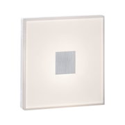 Kwadratowa lampa ścienna z białego tworzywa sztucznego z aluminiowym srebrnym elementem, nowoczesne oświetlenie LED
