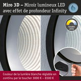Miro 3D miroir lumineux LED avec effet de profondeur Infinity et lumière blanche réglable 3000K-6500K