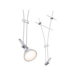 Spot LED sur câble argenté avec tête réglable en métal pour solutions d'éclairage modernes