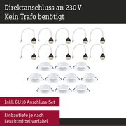 Weißer GU10 Anschluss-Set mit Kabeln für 230V Direktanschluss ohne Trafo, Einbaustrahler Zubehör