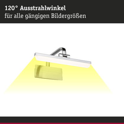 Moderne LED-Bilderleuchte aus Metall in Silber mit 120° Ausstrahlwinkel für Wandbilder