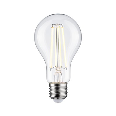 Klassische LED-Glühbirne mit transparentem Glas und warmweißem Licht für energiesparende Beleuchtung