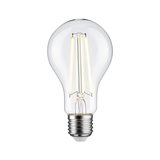 Klassische LED-Glühbirne mit transparentem Glas und warmweißem Licht für energiesparende Beleuchtung