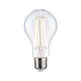 Klassische LED-Glühbirne mit transparentem Glas und warmweißem Licht für energiesparende Beleuchtung