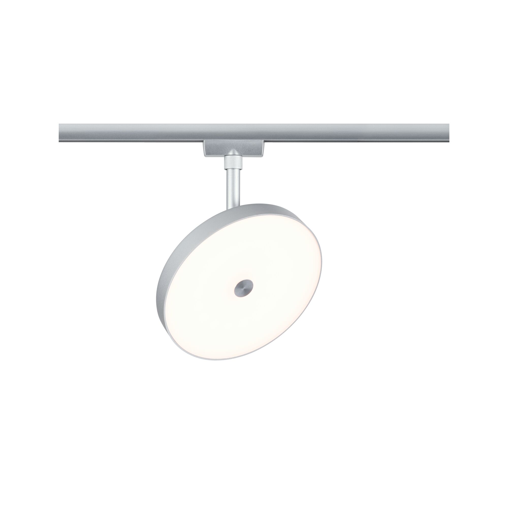 Spot LED rond argenté avec diffuseur blanc pour éclairage intérieur moderne