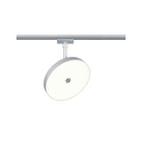 Rund LED-spot i mat aluminium med hvid diffuser til moderne indendørs belysning