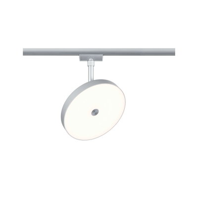 Rund LED-spot i mat aluminium med hvid diffuser til moderne indendørs belysning