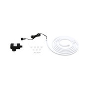 Bande LED blanche avec adaptateur noir et clips de fixation pour solutions d'éclairage flexibles