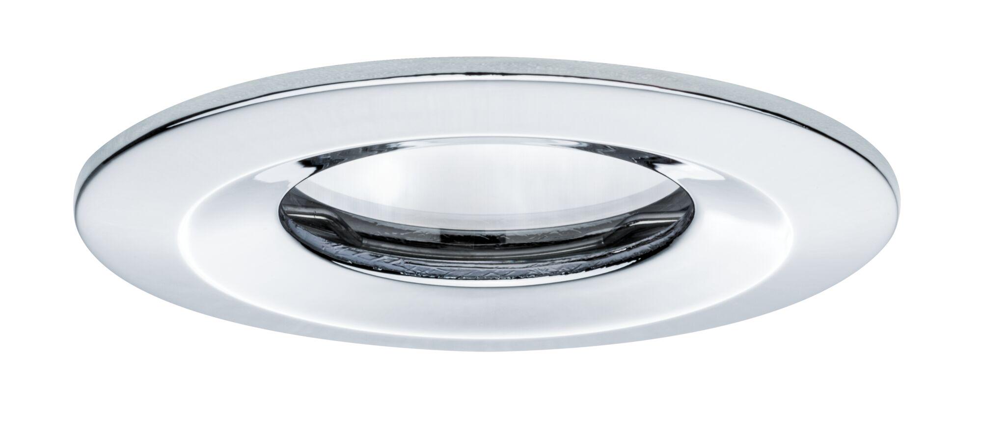 Round recessed spotlight in shiny chrome with adjustable reflector for LED lighting