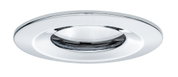 Round recessed spotlight in shiny chrome with adjustable reflector for LED lighting
