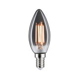 Candle-shaped LED bulb with clear glass and E14 base for energy-efficient lighting