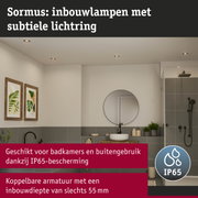 Sormus inbouwlampen met subtiele lichtring, IP65 bescherming geschikt voor badkamers en buiten