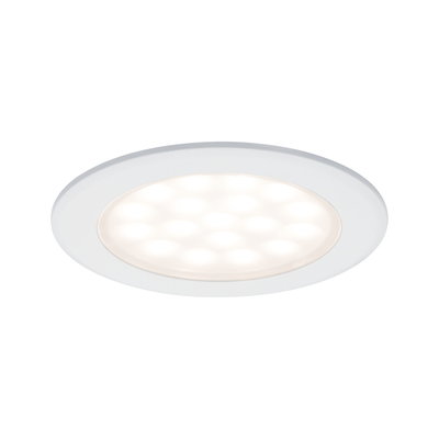 Ronde witte LED inbouwspot met warm wit licht voor energiezuinige kamerverlichting