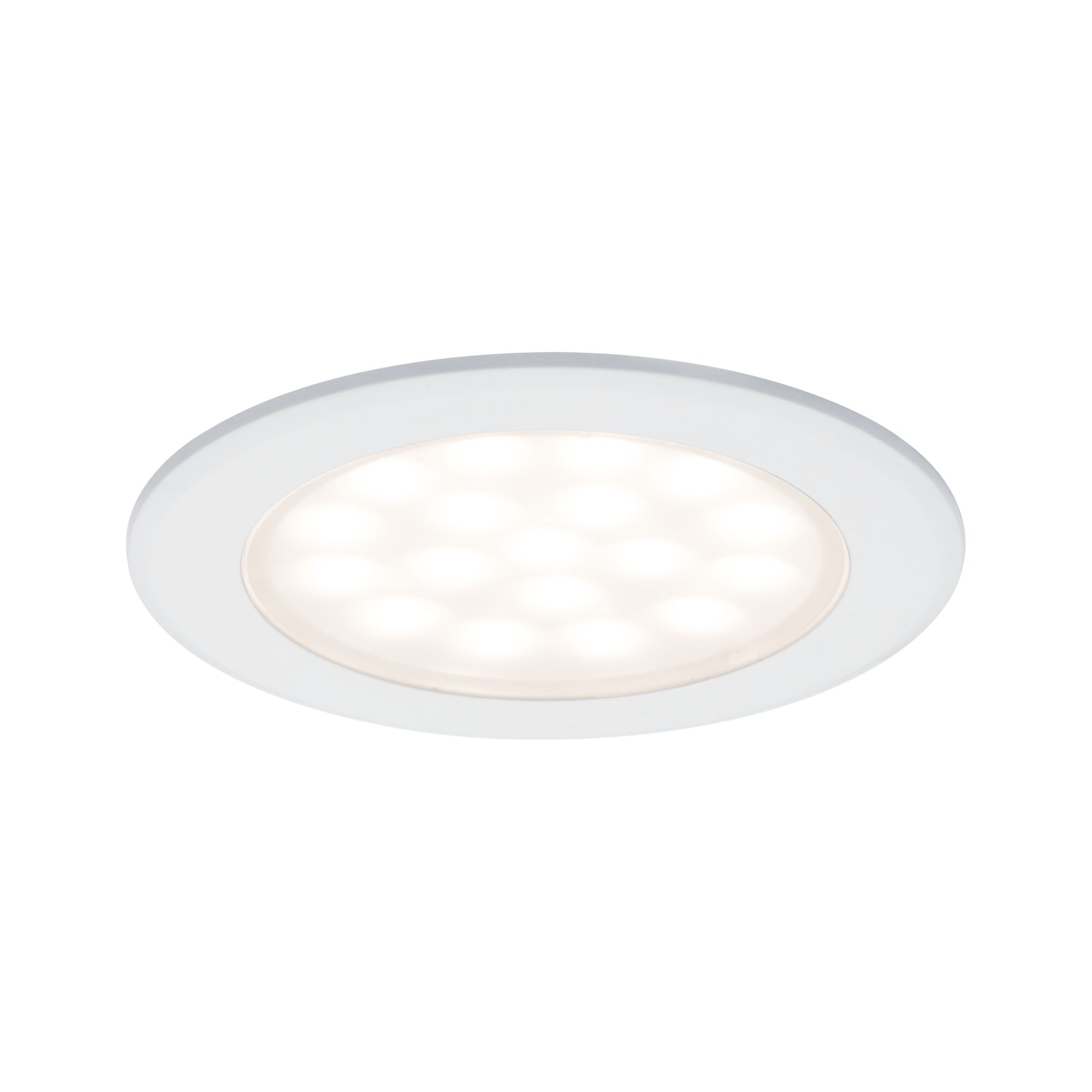 LED-meubelinbouwlampen Spiegelkast rond 65mm 2x2,5W 2x180lm 230/12V 3000K Wit mat Ronde witte LED inbouwspot met warm wit licht voor energiezuinige kamerverlichting