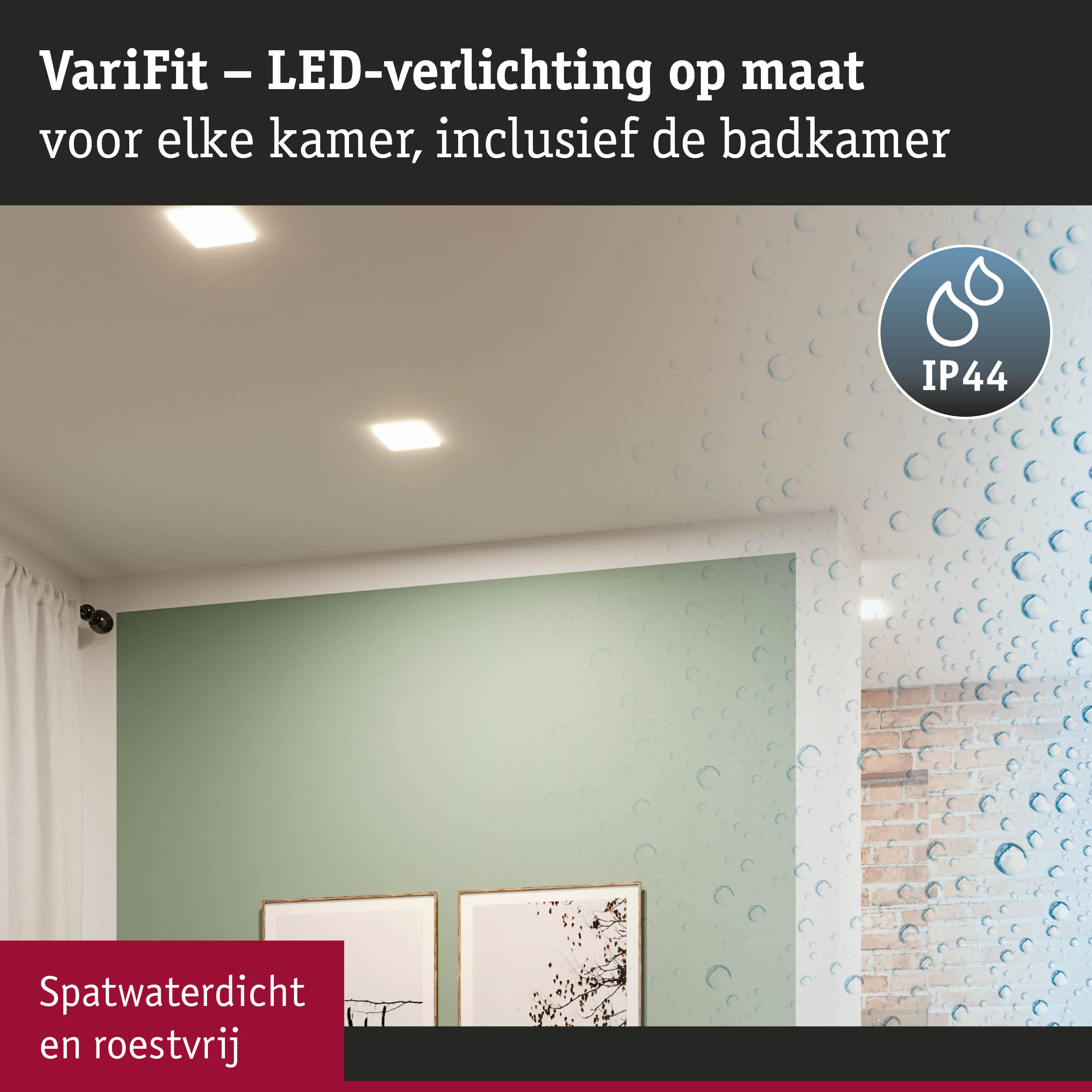 VariFit LED-verlichting in wit met IP44 bescherming voor badkamer en woonruimtes