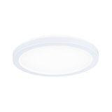 Round white LED ceiling light with matte plastic frame for energy-efficient room lighting