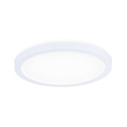 Round white LED ceiling light with matte plastic frame for energy-efficient room lighting